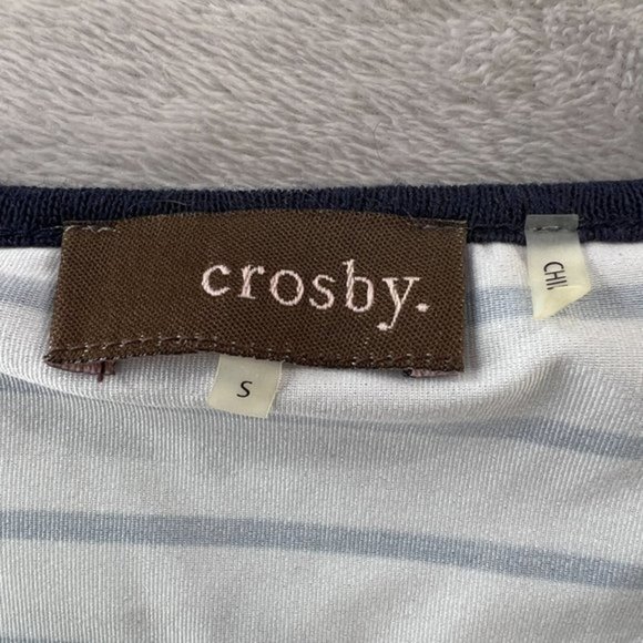 Crosby Top Womens Small Navy Blue Layered Striped Sleeveless Tank - Picture 3 of 8